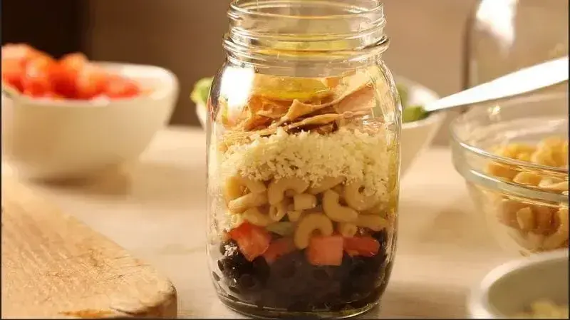 Mason Jar Mexican Pasta Salad Recipe with Barilla® Ready Pasta Elbow Macaroni | US_PROD-c9d8840c-bb18-4173-abdb-ed52c8159a88