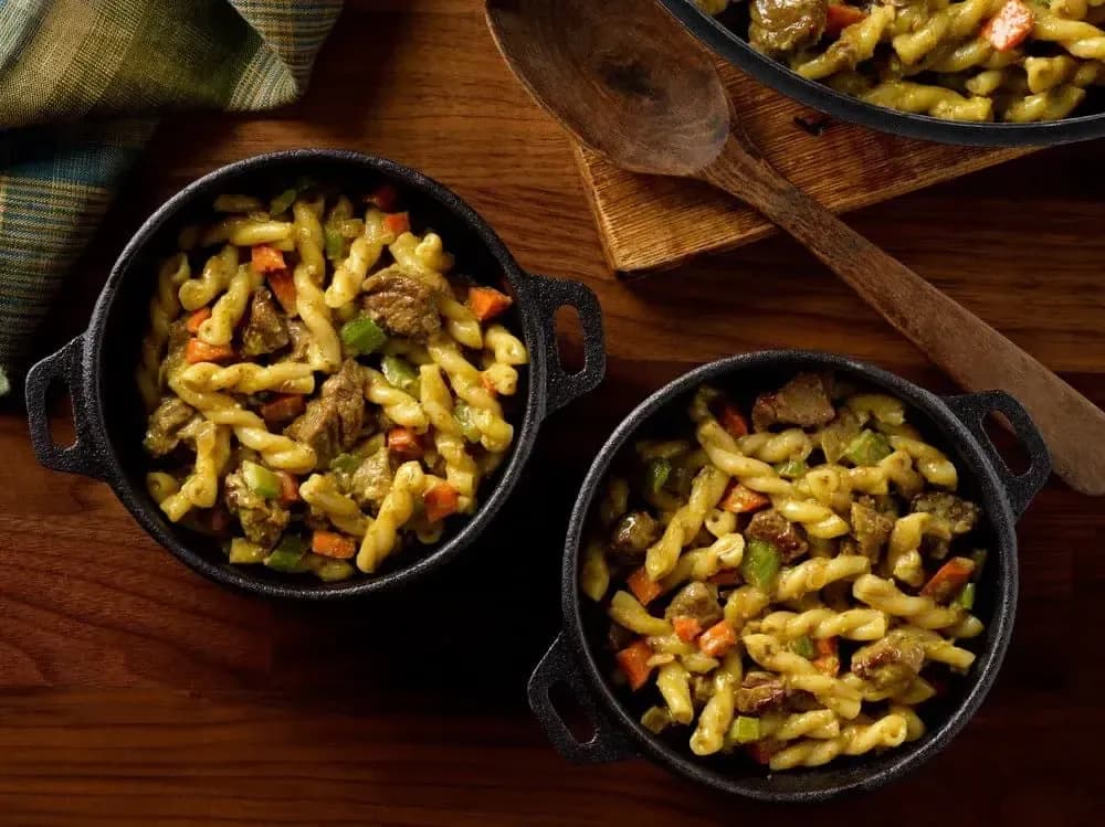 Barilla® Gemelli Pasta with White Wine, Stewed Meat, Pesto and Cheese Recipe | US_PROD-57a3ad01-b080-4e49-8190-b22bfb114046