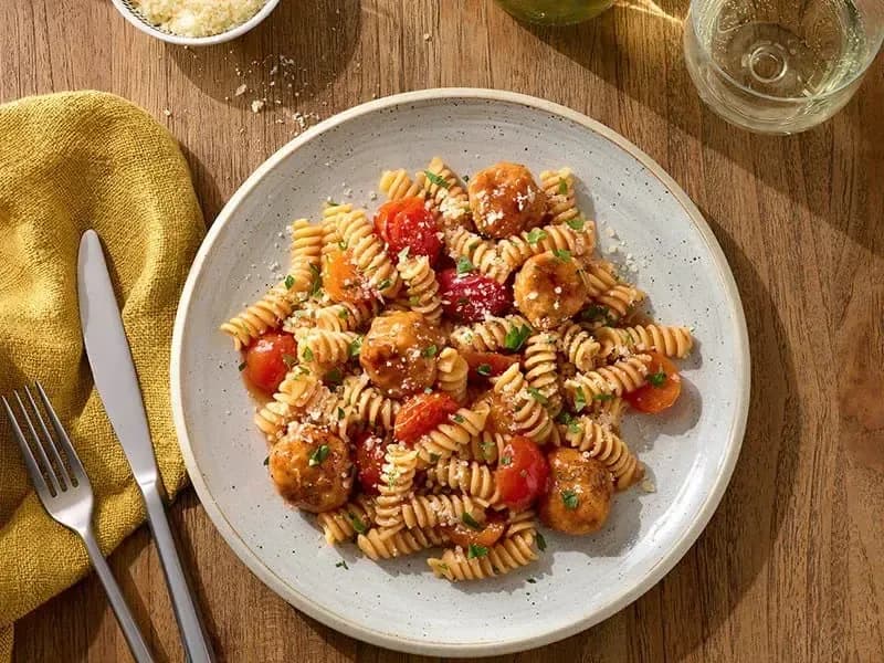 Barilla® Protein+® Rotini Pasta with Turkey Meatballs and Romano Cheese Recipe | US_PROD-ad6d465b-ceac-4007-852c-a42f3bd0be41