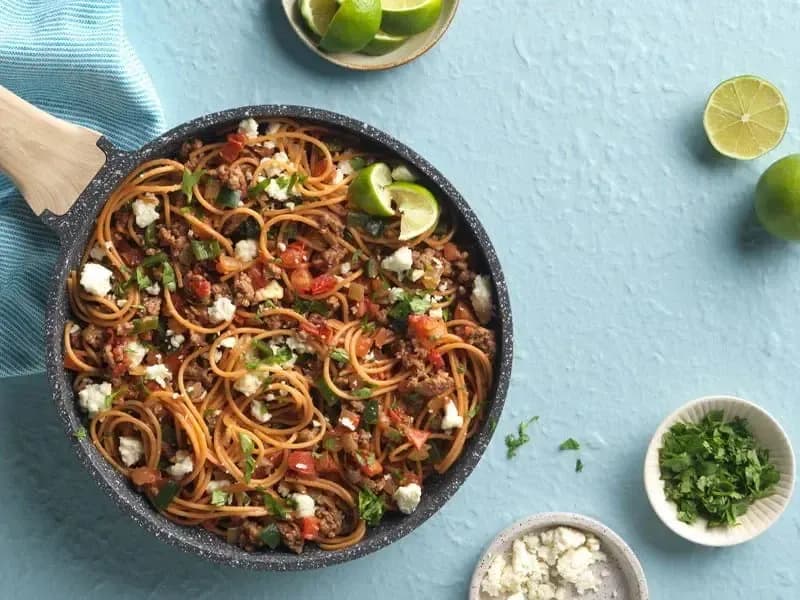Barilla® Red Lentil Spaghetti with Chipotle and Poblano Peppers Recipe | US_PROD-9538b7a4-5ad1-4960-ac4c-7a3060e09afa