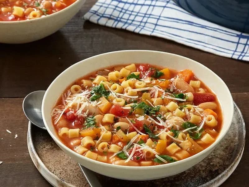 Tomato & Basil Minestrone Soup with Barilla® Ditalini Pasta and Tomato & Basil Sauce Recipe | US_PROD-a671ebe2-e438-4e17-b0a0-7525c02707be