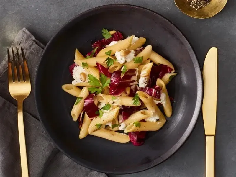 Barilla® Penne Pasta with Fresh Ricotta, Radicchio, Pine Nuts and Chili Honey Recipe | US_PROD-4ce8020f-4579-485b-a05f-d930fb1c27a9