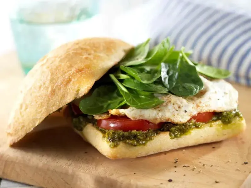 Mediterranean Breakfast Sandwich with Barilla® Rustic Basil Pesto Recipe | US_PROD-0421daa1-89f0-4781-8758-e54f6131b662