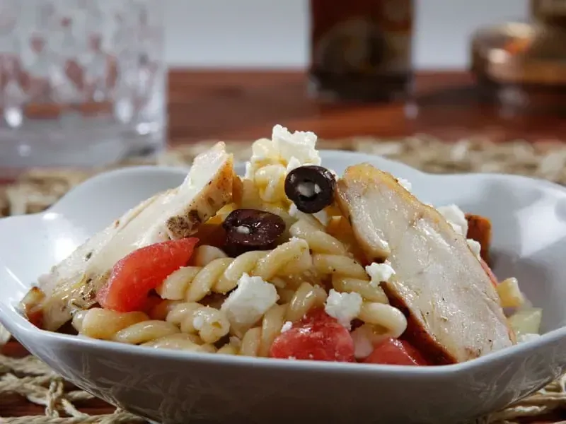 Barilla® Gemelli Greek-Style Pasta Salad with Pan-Roasted Chicken Breast Recipe | US_PROD-52683e63-cb8f-4d0c-a495-0818cd61d096