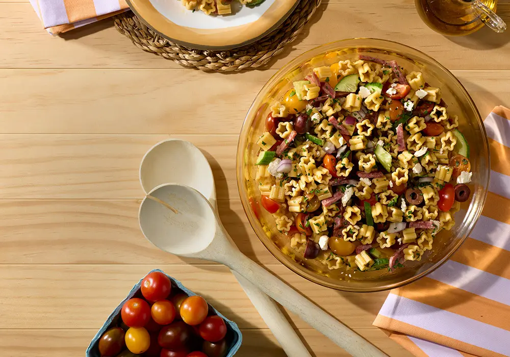 Easy Pasta Salad with Barilla® Protein+® Stars Pasta Recipe | US_PROD-N7gvfMqSFHVrZmO1MpV96