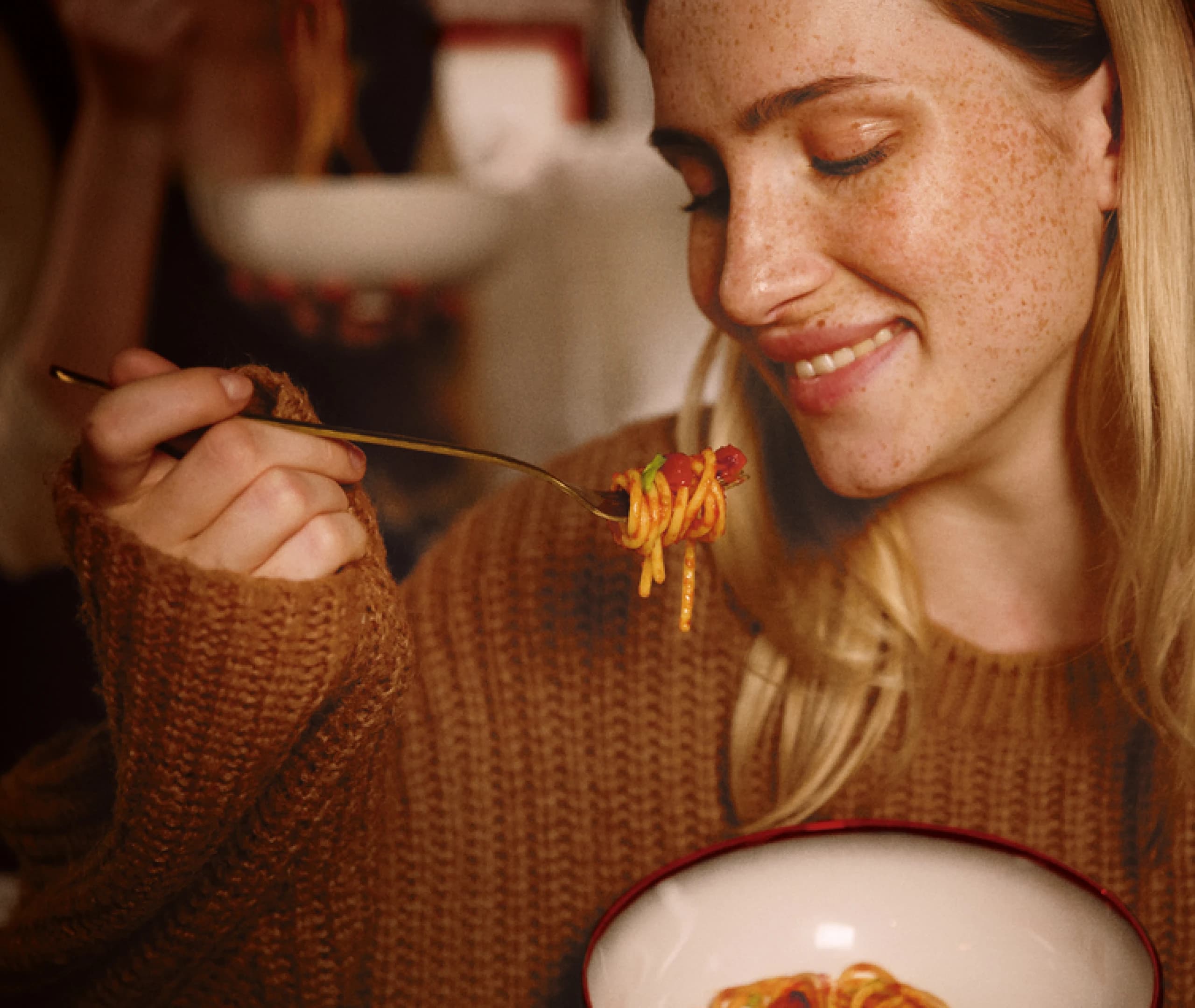 Eating pasta