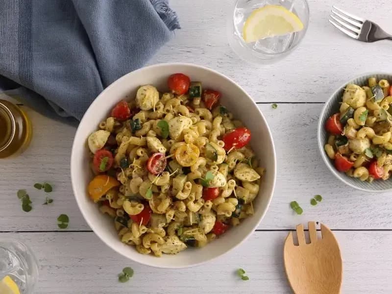 Barilla® Creamy Summer Pasta Salad with Elbow Macaroni Pasta, Zucchini, Tomatoes, Cheese and Basil Recipe | US_PROD-4042f065-56cc-42ec-ad13-686e64b03469