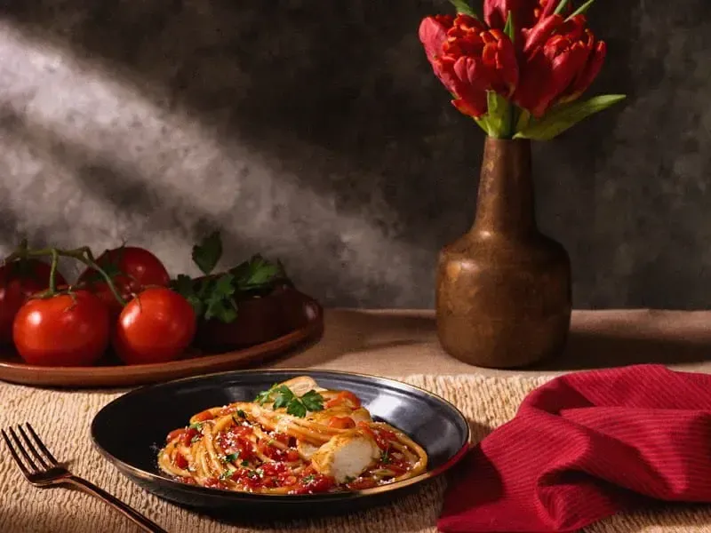 Barilla® Al Bronzo® Bucatini Pasta with Spicy Chicken Ragout Recipe | US_PROD-6c2bc418-ab9d-4ad7-b8da-0e303fa62ab8