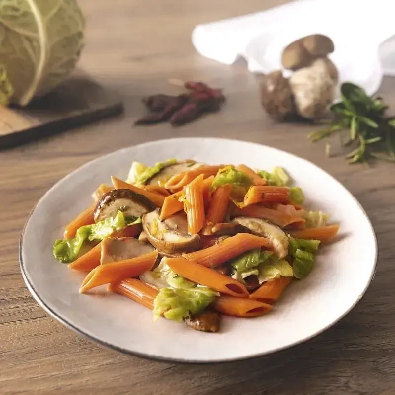 Barilla® Red Lentil Penne Pasta with Sautéed Mushrooms, Cabbage, Sage, Rosemary, Chili and Lemon Recipe | US_PROD-a5fb933f-ef77-41ca-bbf7-4554a9d0baf0