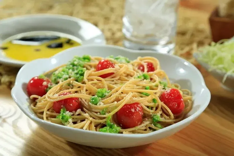 Barilla® Protein+® Spaghetti Pasta with Spring Peas and Basil Pesto Recipe | US_PROD-e164aa33-2243-4188-ba53-ec6c7a8fb27d