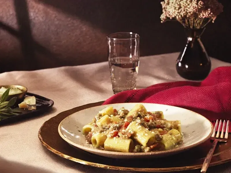 Barilla® Al Bronzo® Mezzi Rigatoni Pasta with Tuscan Ragout Recipe | US_PROD-0a6f90d6-b3df-4d00-9f3f-9e5ed7594846