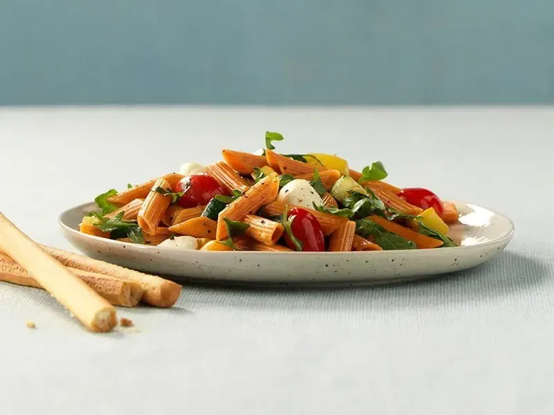 Barilla® Red Lentil Penne Pasta with Cherry Tomatoes, Mozzarella and Champagne Vinegar Recipe | US_PROD-ed27dab7-6a40-4d86-b087-f65f928ea0e9