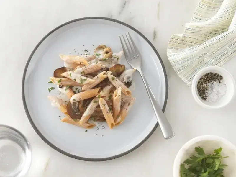 Barilla® Red Lentil Penne Pasta with Mushrooms and Coconut Cream Recipe | US_PROD-7fc4544d-d478-4aa0-bf10-c599b084d4c2