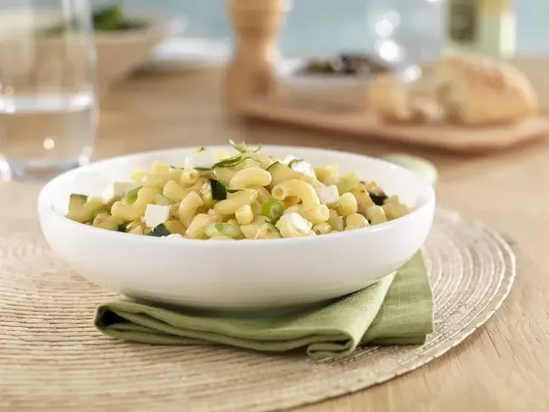 Barilla® Elbow Macaroni Pasta Salad with Roasted Zucchini, Fresh Basil, Green Onions and Feta Cheese Recipe | US_PROD-ebc64c1b-931f-44b0-9327-4eab204e3f0e