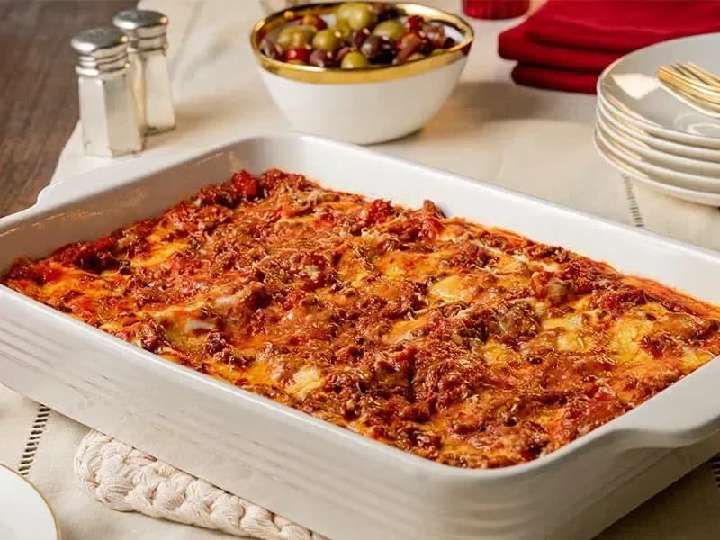 Barilla® Oven-Ready Lasagne with Marinara Sauce, Ground Beef and Béchamel Recipe | US_PROD-5325e825-4abb-4113-8c43-8d1dbdeaeb93