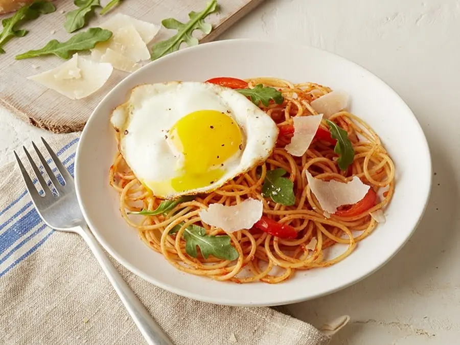 Pâtes spaghetti Barilla marinara et œufs parfaits pour un brunch | US_PROD-4E4hUpbRxUWf7VOKkveqWZ