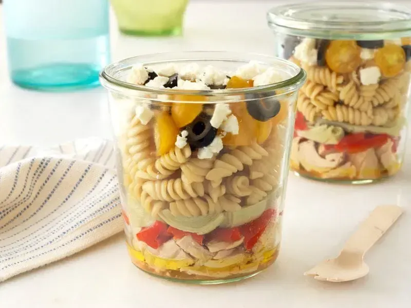 Make Ahead Mason Jar Mediterranean Pasta Salad Recipe with Barilla® Ready Pasta Rotini | US_PROD-28f37cfd-86fb-4ccf-b83d-241b446d313e