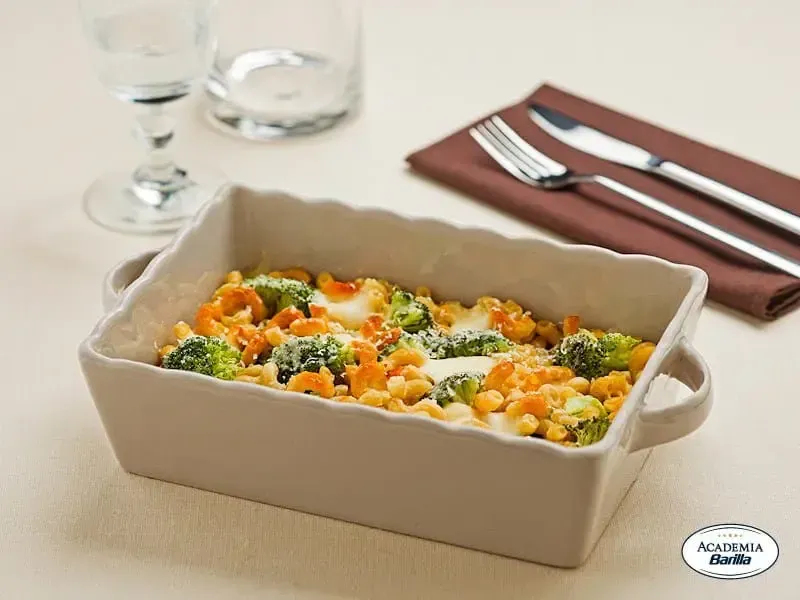 Barilla® Protein+® Elbow Macaroni and Broccoli Bake Recipe | US_PROD-0743fc61-e2a9-4694-b8ca-4ddd2cd43758