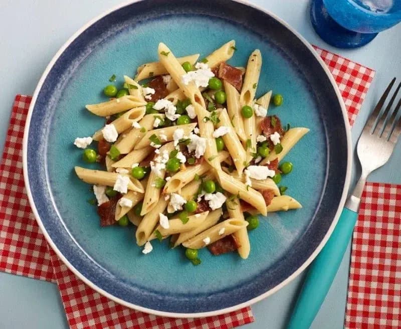 Barilla® Penne Pasta with Crispy Prosciutto and Feta Cheese Recipe | US_PROD-edc20dc2-9df9-4b2e-aefa-697548f4b30a
