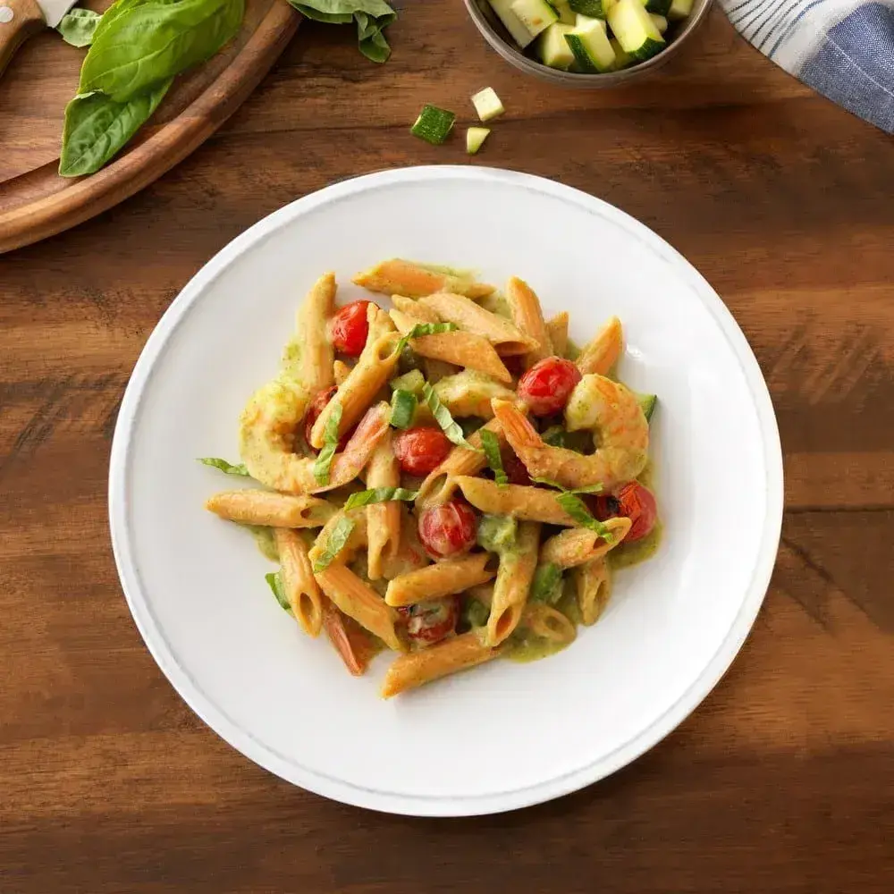 Barilla® Red Lentil Penne Pasta with Shrimp and Creamy Zucchini Sauce Recipe | US_PROD-fd020c4b-821f-45d8-8a32-4ce517056c66