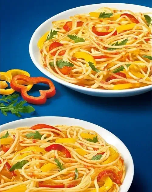 Barilla® Thin Spaghetti with Peppers and Arugula Recipe | US_PROD-a3d16684-879a-4b92-8fb1-01677510e43f
