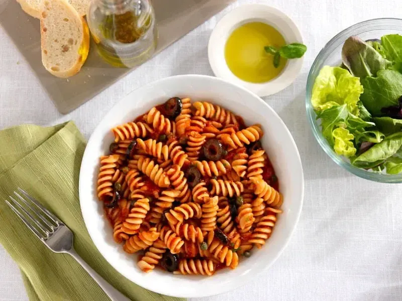Barilla® Protein+® Rotini Pasta with Marinara Puttanesca Sauce Recipe | US_PROD-aa51cfd6-c689-43c8-ac69-ccf1e675b229
