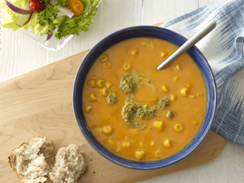 Butternut Squash Soup with Ditalini Pasta and Barilla® Creamy Genovese Pesto Recipe | US_PROD-1bdaf526-10d2-4aeb-8dd3-c5ff3ccc70bd