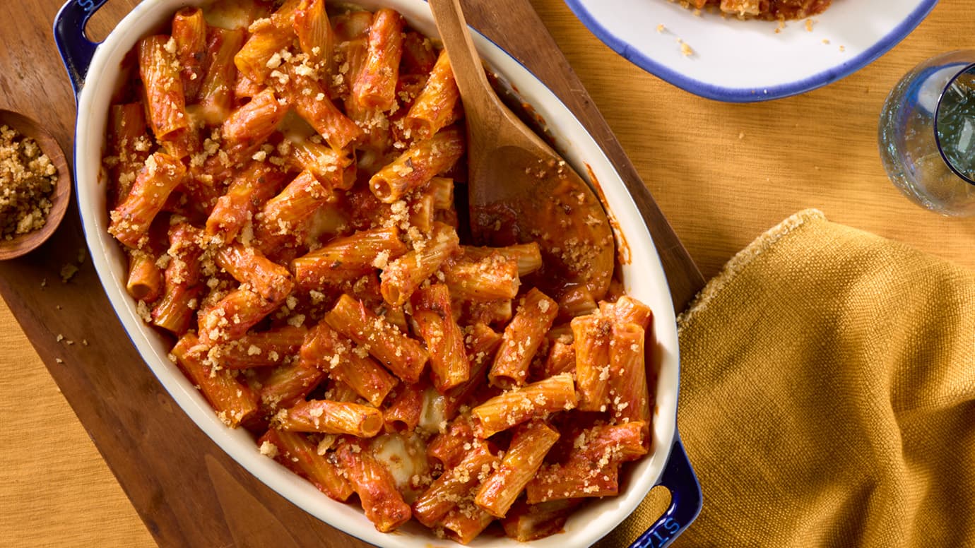 Barilla® Protein+® Rigatoni Cheesy Baked Pasta Recipe