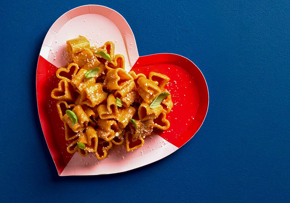 Barilla Heart Pasta with Red Bell Pepper Sauce