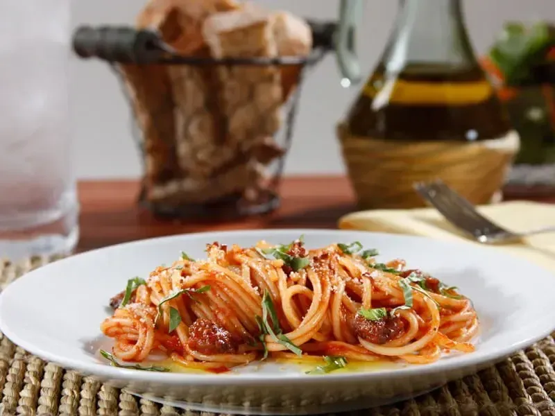 Barilla® Italian Sausage and Red Wine Tomato Spaghetti Pasta Recipe | US_PROD-90154ae2-4c06-4ccb-ad4f-ef903413b150