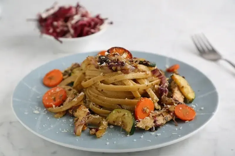 Gluten Free Fettuccine with Barilla® Rustic Basil Pesto Marinated Chicken Strips Recipe | US_PROD-4b05c9e4-e5e0-4221-9f39-95a6f0af7bec