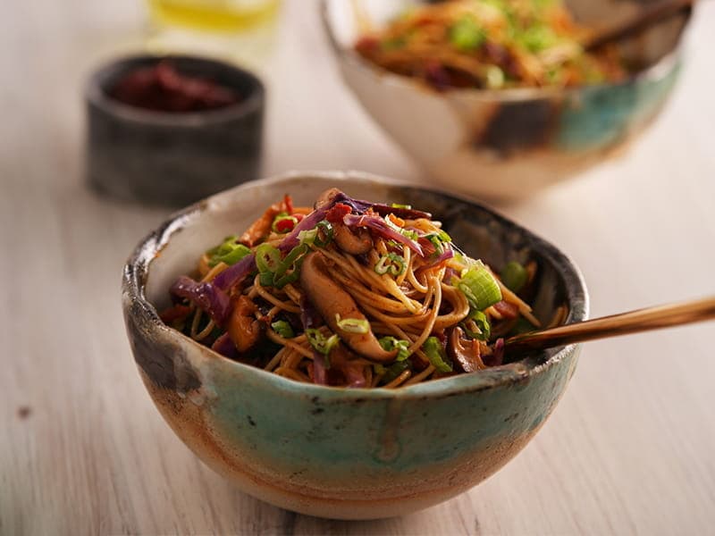 Barilla® Gochujang Pasta with Crispy Bacon, Shitake Mushrooms and Scallions Recipe | US_PROD-27a78d92-c263-450b-92de-38d4cbc0a014