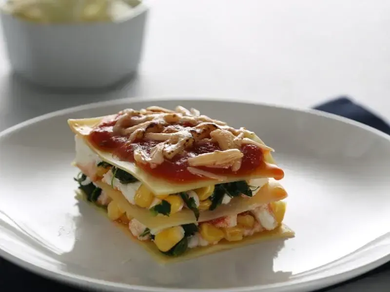 Barilla® Gluten Free Lasagne with Spinach, Corn and Barilla® Marinara Sauce Recipe | US_PROD-06eab229-ac3c-449c-930e-8d8450374421