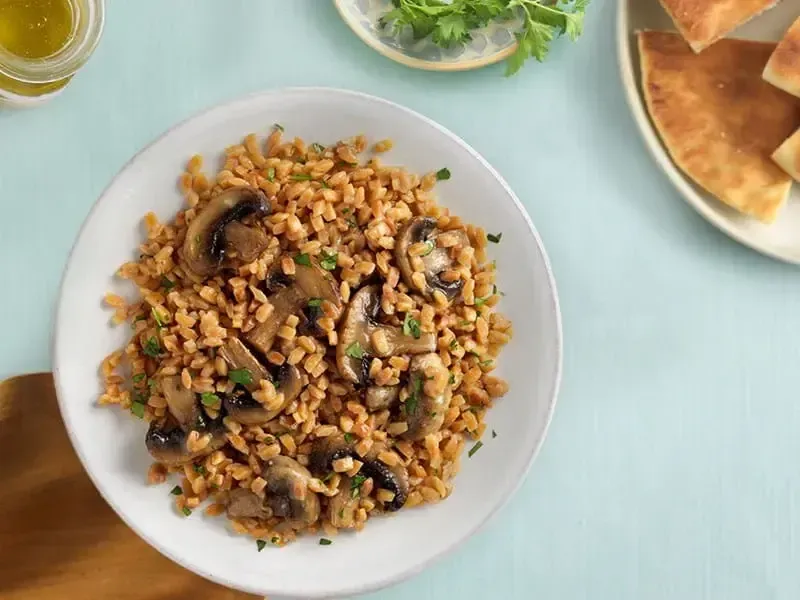 Mushroom Risotto Recipe made with Barilla® Chickpea Orzo Pasta | US_PROD-f5bfc0bf-2fbd-4064-baf3-2e024b378735