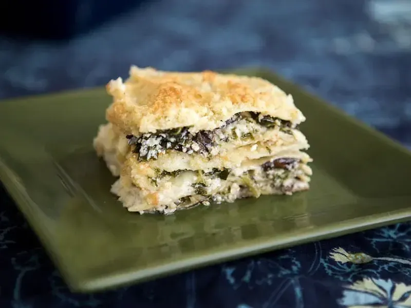 Barilla® Oven-Ready Lasagna with Kale, Ricotta Cheese, Portobello Mushrooms and Béchamel Sauce Recipe