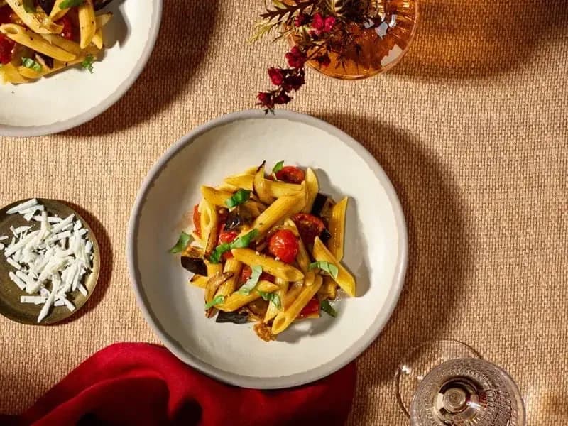 Barilla® Al Bronzo® Penne alla Norma with Air Fried Eggplant Recipe | US_PROD-9bcd3a2a-654e-4b62-94f6-707d9a4da22d