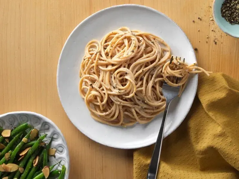 Barilla® Chickpea Spaghetti Cacio e Pepe with Truffle Butter Recipe | US_PROD-e43e7a20-ef64-4393-9e56-fd4a6fd3972c