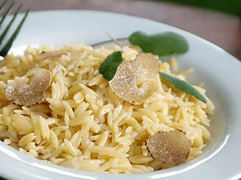 Barilla® Orzo Pasta with White Truffles and Parmigiano-Reggiano Cheese Recipe | US_PROD-140fe1a0-4c6b-4a71-9f68-cc1c40cbe5ea