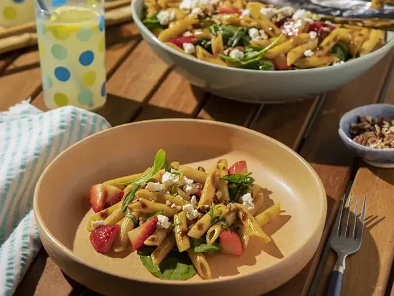 Barilla® Strawberry, Spinach, Balsamic and Goat Cheese Pasta Salad Recipe | US_PROD-a7dc97e3-9b19-4be0-91dc-3a781c20d5b8
