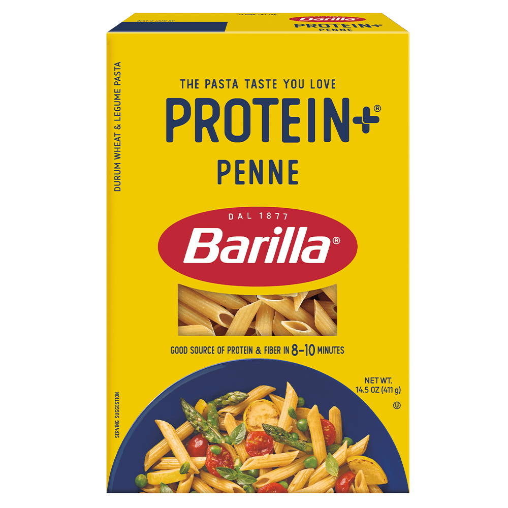 Barilla® Protein+® Penne 2025 Product Packaging | US_PROD-7u4bAkc7KDCGaALPOx1BrF