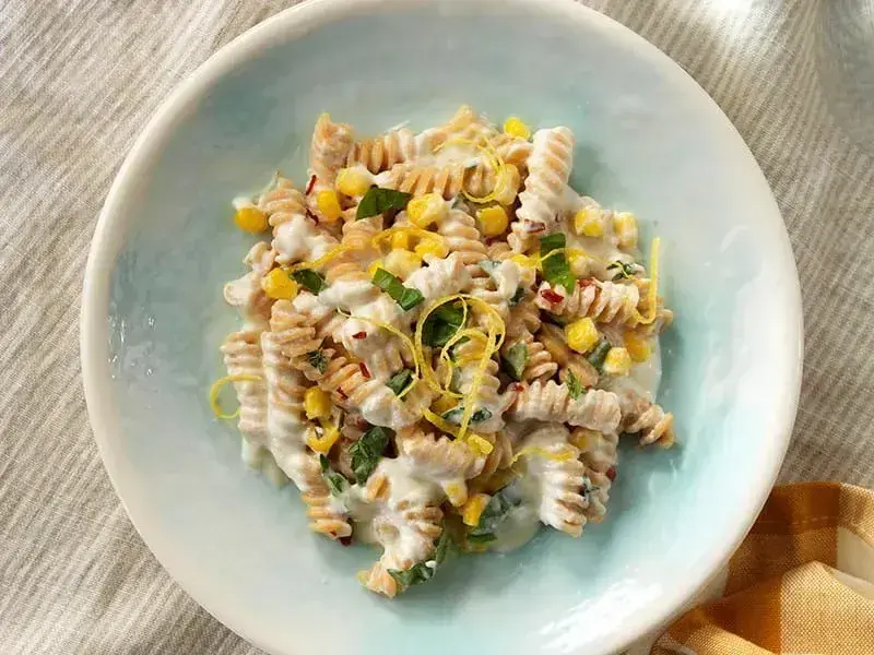 Barilla® Chickpea Rotini Pasta with Lemon Basil, Corn and Ricotta Recipe