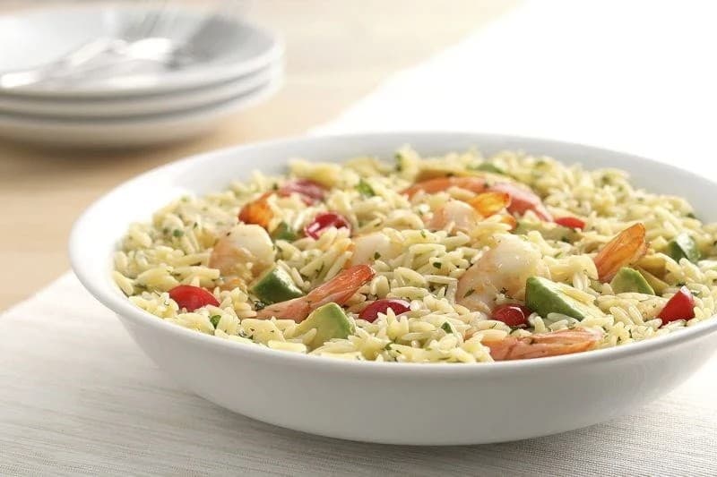 Barilla Orzo Pasta Salad with Shrimp, Avocado and Goat Cheese | US_PROD-2hJwxu9Q2zrz8KydaifkUw