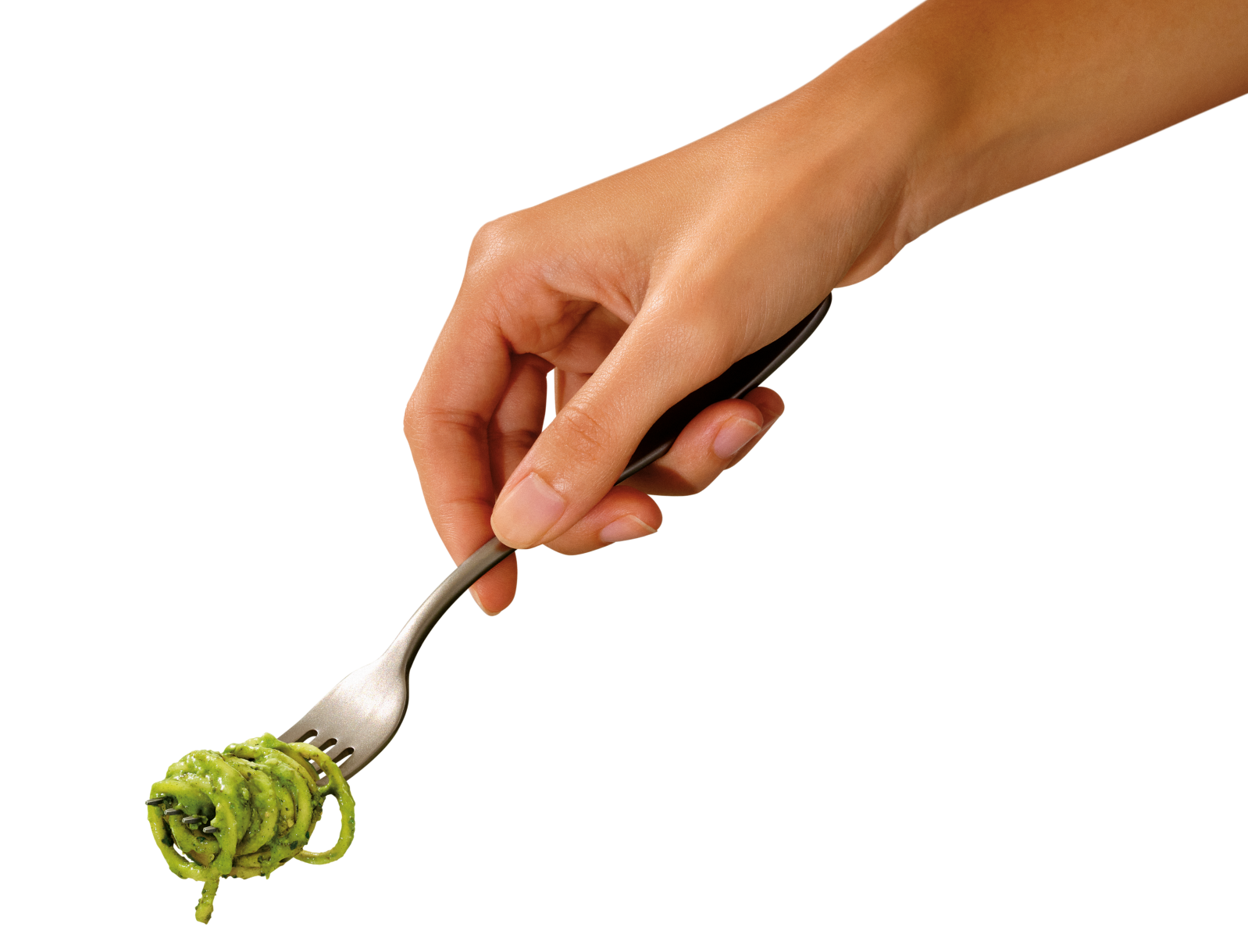 Fork with creamy pesto
