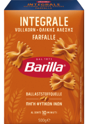 Integralna tjestenina, integralne farfalle u pakiranju. Najbolji izbor.