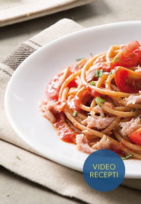Polnozrnati špageti in omaka z zelišči Barilla s tunino